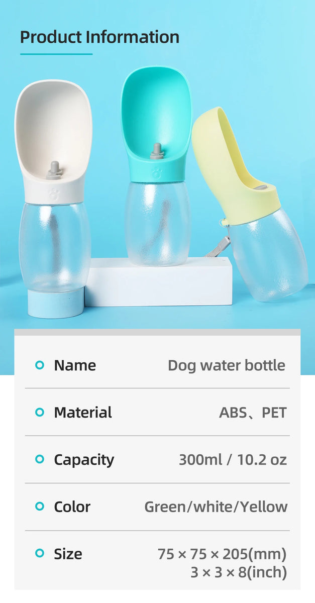 Portable Dog Water Bottle Small Large Dogs Cats Leakproof Drinking Bowl Outdoor Walking Cat Pet Water Dispenser Bulldog Supplies