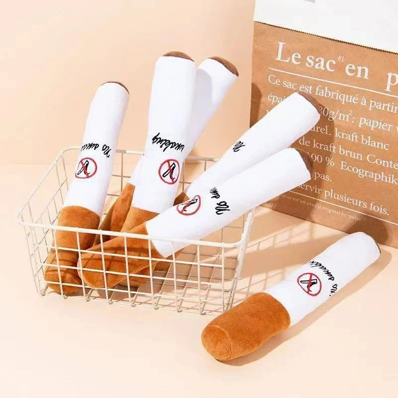 Interactive Dog Bite Toy Stuffed Raw Cigarette Plush Puppy Dogs Chew Squeak Toys NO Smoke Training Puppy Dog Chewing Toy
