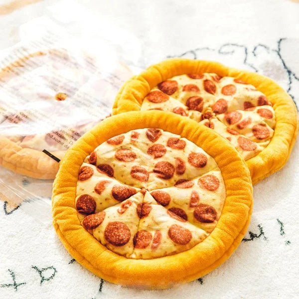 Plush Dog Toy Doughnut Pizza Shape Pet Squeaky Toys for Small Large Dogs Cleaning Teeth Puppy Chew Sound Toy Pet Supplies