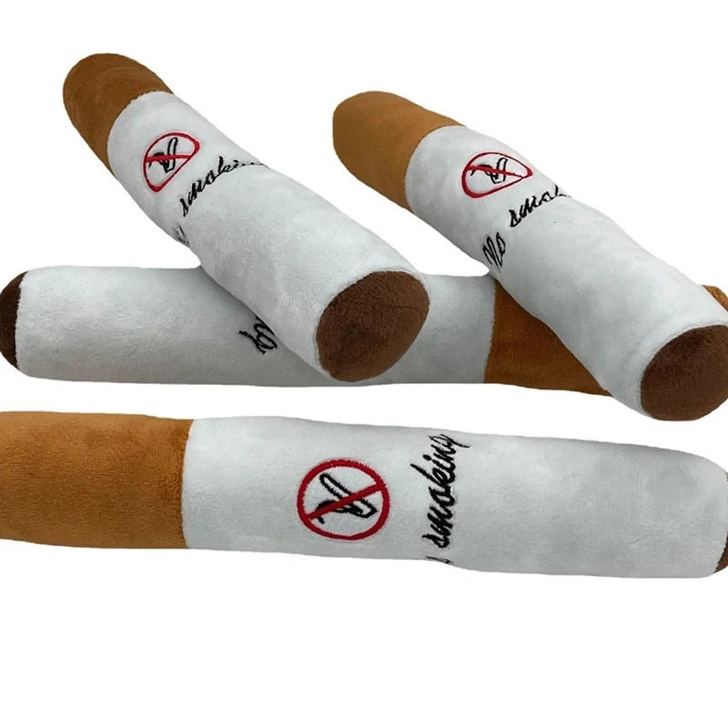 Interactive Dog Bite Toy Stuffed Raw Cigarette Plush Puppy Dogs Chew Squeak Toys NO Smoke Training Puppy Dog Chewing Toy