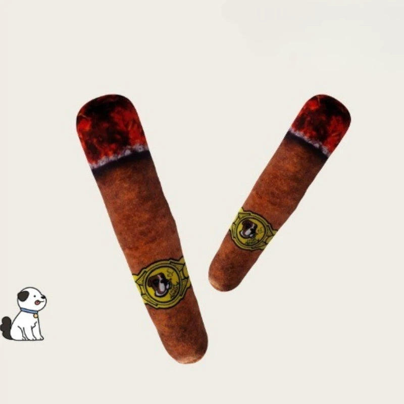 Dog Bite Toy Simulation Cigar Funny Interactive Sound Puppy Toy Dog Chew Squeak Toy Pet Accessories