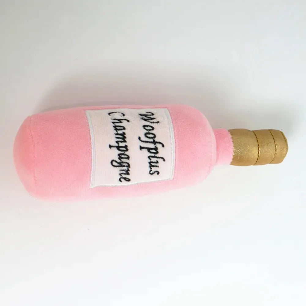 High Quality Plush Dog Toys Bite-Resistant Soft Pet Playing Supplies Wine Bottle Shaped Pet Clean Teeth Chew Toy