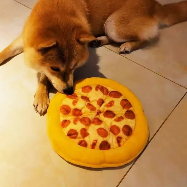Plush Dog Toy Doughnut Pizza Shape Pet Squeaky Toys for Small Large Dogs Cleaning Teeth Puppy Chew Sound Toy Pet Supplies
