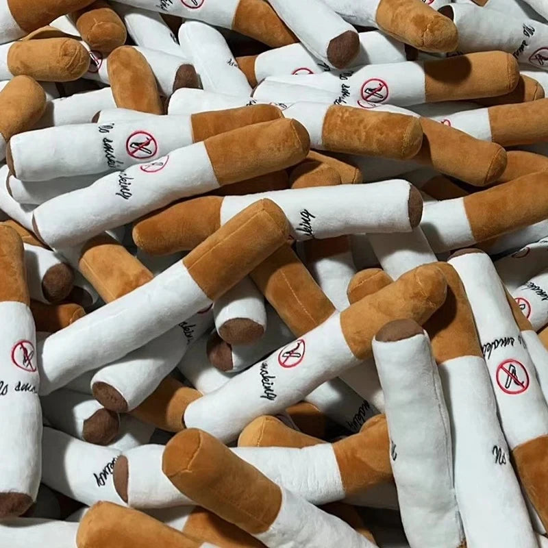 Interactive Dog Bite Toy Stuffed Raw Cigarette Plush Puppy Dogs Chew Squeak Toys NO Smoke Training Puppy Dog Chewing Toy