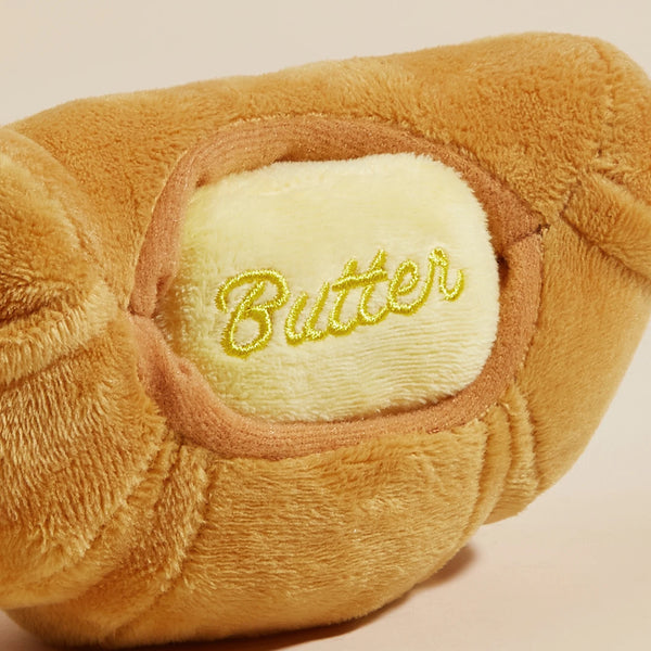 Cute Dog Toys,Food Shape Dog Squeaky Plush Toys for Puppy, Cute Stuffed Breads  Dog Teeth-Cleaning Chew Toy with Squeakers for P
