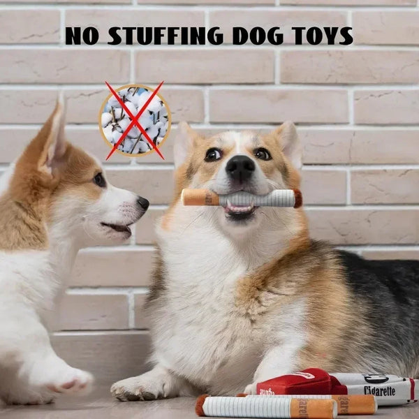 Funny Interactive Plush Dog Toys Creative Cigarette Design Giggling Chewing Toy for Dogs Perfect Pet Gift for Playtime