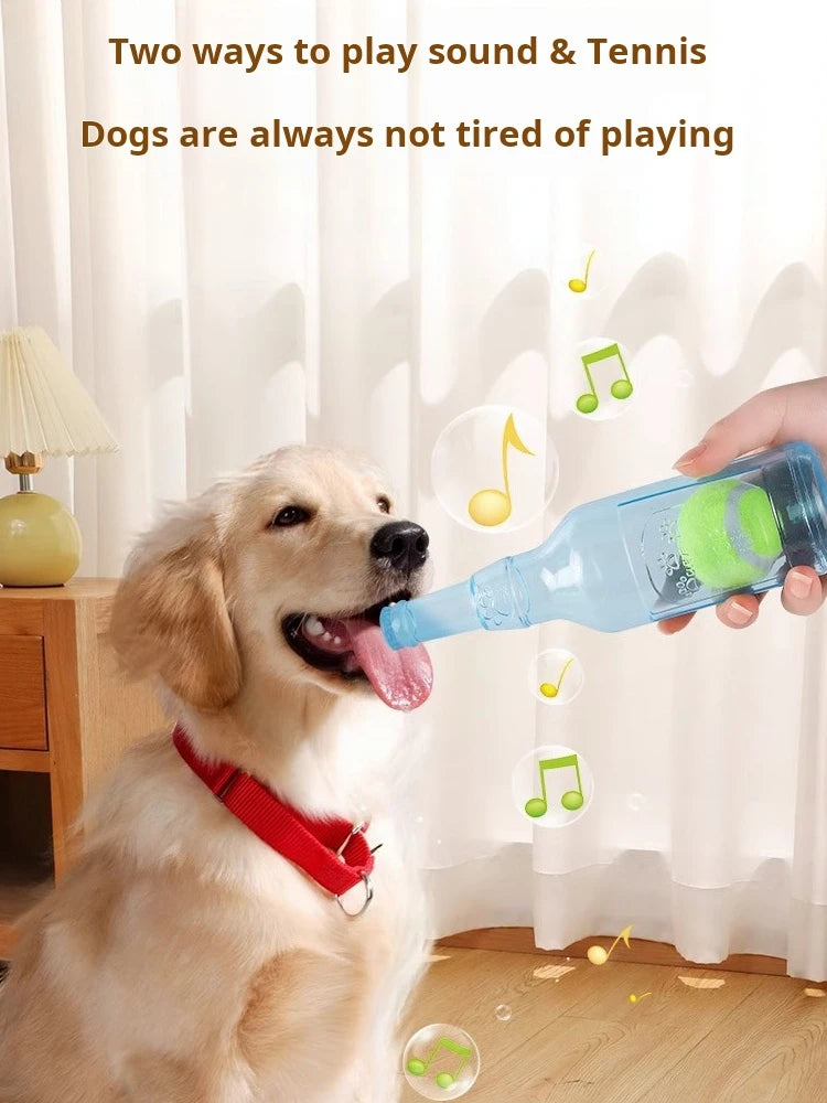 Dog Toy Bottle Sound Chew Ball Pet Toys Interactive Ball For Big Dog Small Dog Pet Training Tennis Bottle Pet Supplies