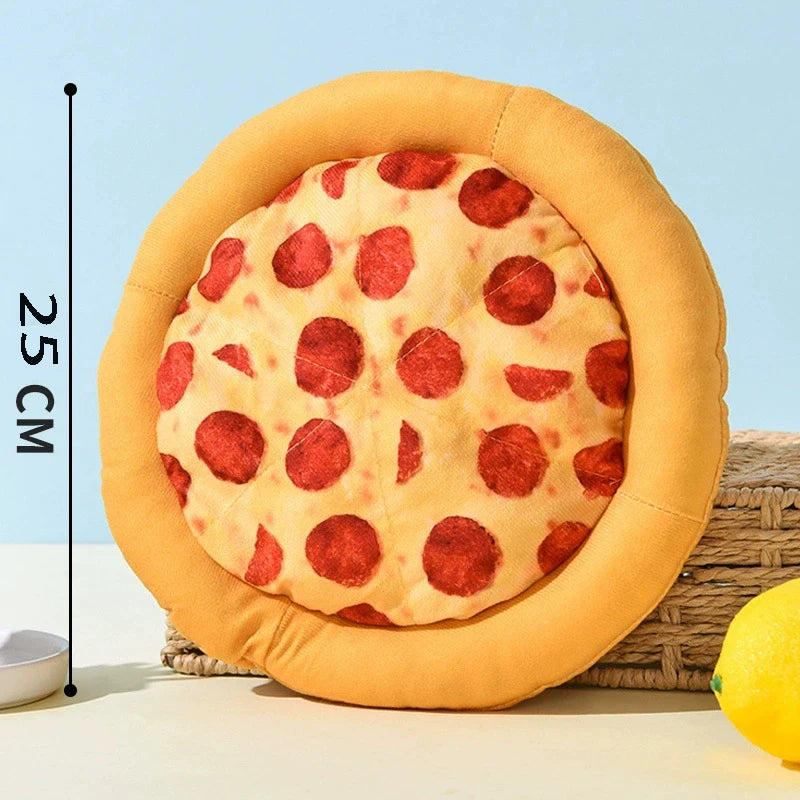 Plush Dog Toy Doughnut Pizza Shape Pet Squeaky Toys for Small Large Dogs Cleaning Teeth Puppy Chew Sound Toy Pet Supplies