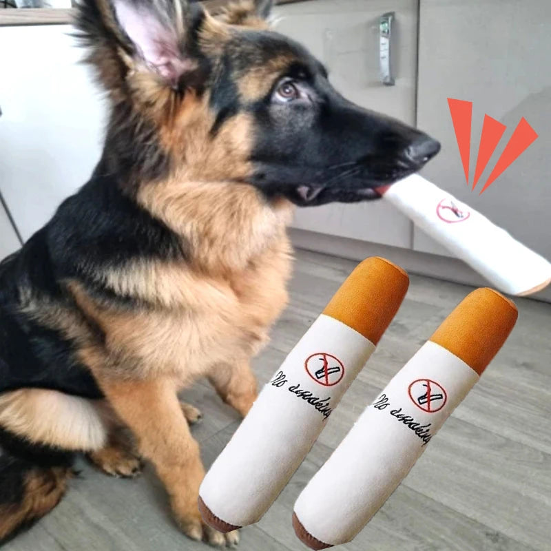 Interactive Dog Bite Toy Stuffed Raw Cigarette Plush Puppy Dogs Chew Squeak Toys NO Smoke Training Puppy Dog Chewing Toy