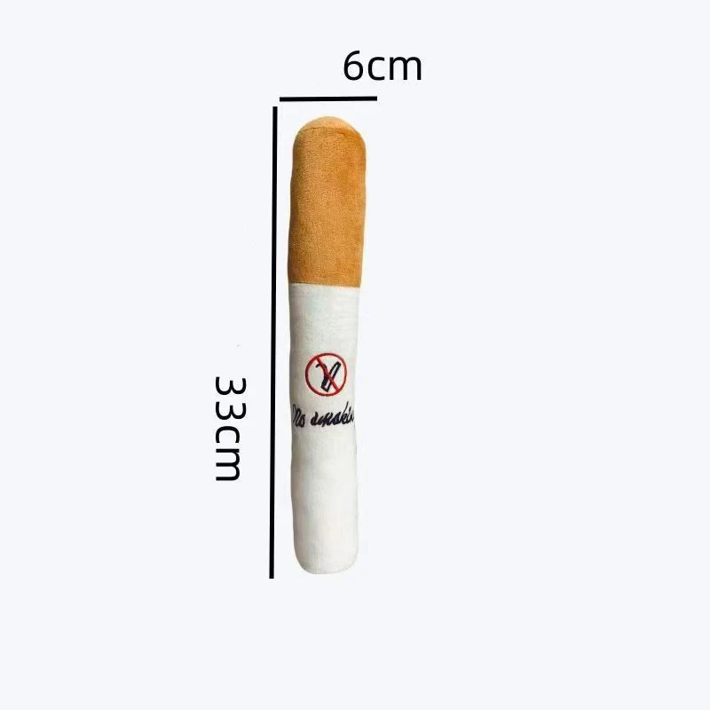 Interactive Dog Bite Toy Stuffed Raw Cigarette Plush Puppy Dogs Chew Squeak Toys NO Smoke Training Puppy Dog Chewing Toy