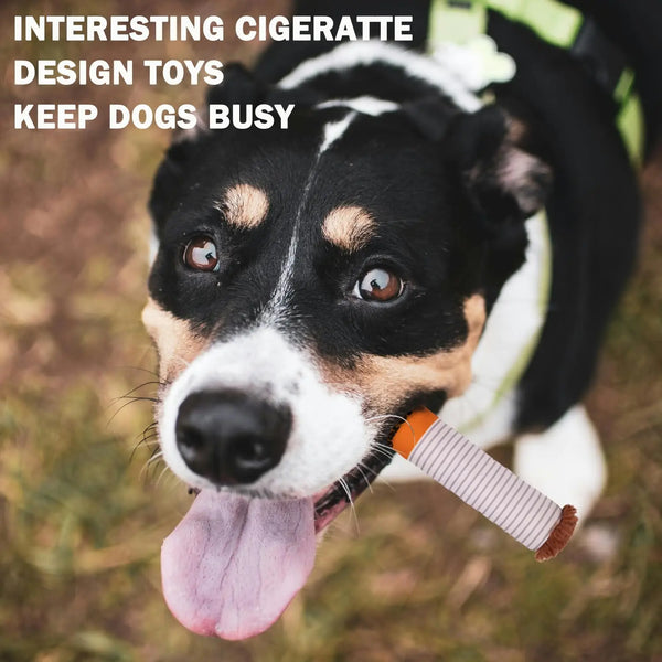Cigarettes Dog Toy Imitation Cigar Giggles Sound Self-Entertaining Chew-Resistant Plush Grinding Teeth Small Dogs Medium Dogs