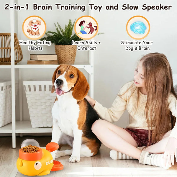 Dog Slow Feeder & Interactive Puzzle Toy Durable Non-Skid IQ Training for Dogs cat Reduces Bloating Anxiety Safe Bowl