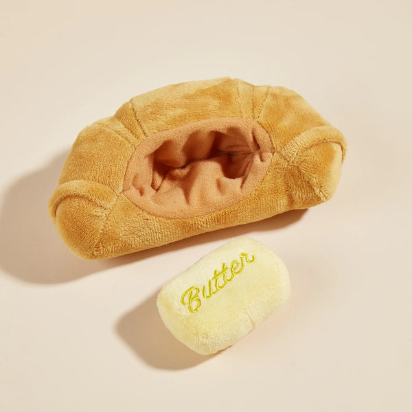 Cute Dog Toys,Food Shape Dog Squeaky Plush Toys for Puppy, Cute Stuffed Breads  Dog Teeth-Cleaning Chew Toy with Squeakers for P