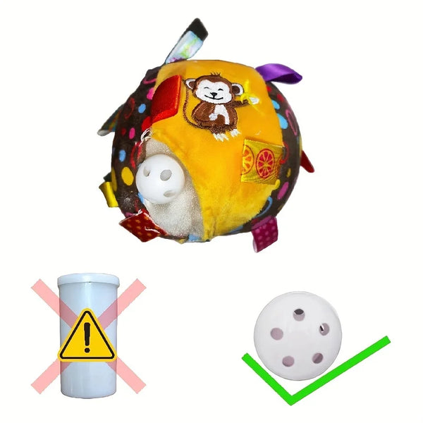 Interactive Ball Dog Toy Suitable for Aggressive Chewing Training, Stress Relief, Bite Sound Resistance, Plush Handle Dog Toy
