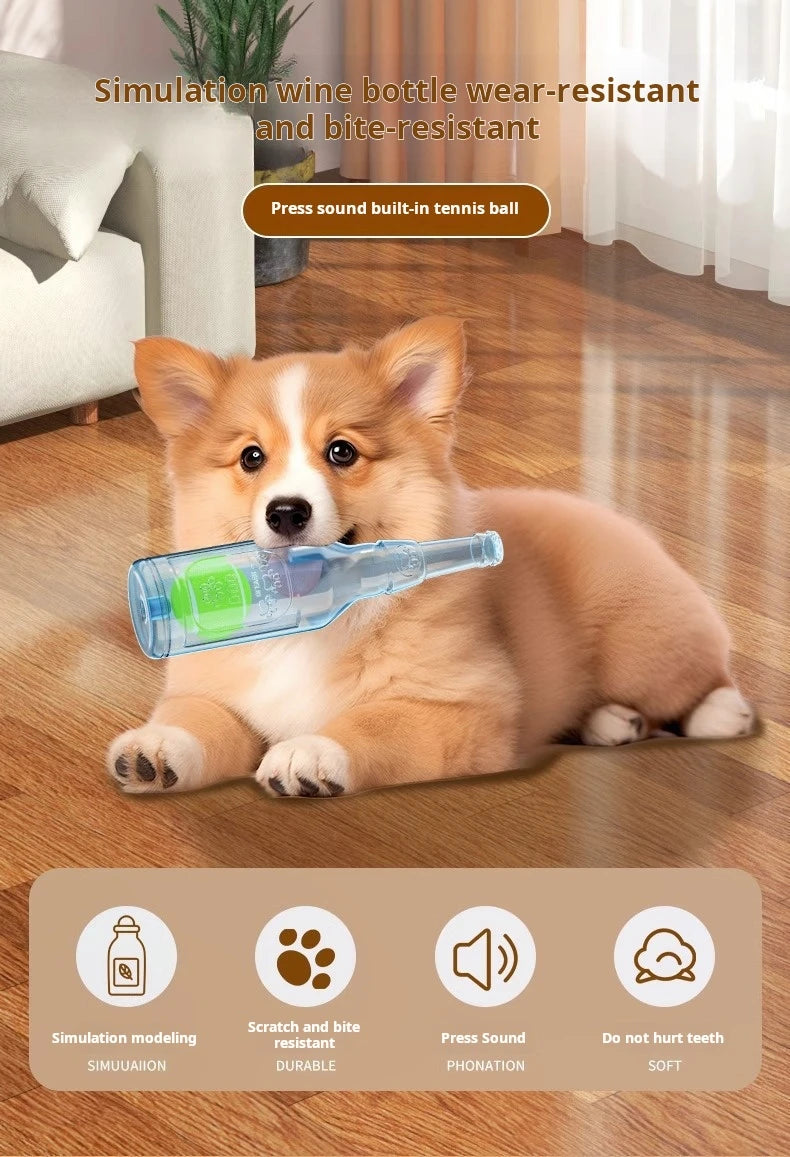 Dog Toy Bottle Sound Chew Ball Pet Toys Interactive Ball For Big Dog Small Dog Pet Training Tennis Bottle Pet Supplies