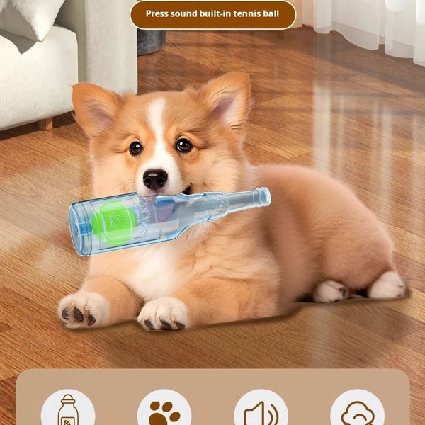 Dog Toy Bottle Sound Chew Ball Pet Toys Interactive Ball For Big Dog Small Dog Pet Training Tennis Bottle Pet Supplies