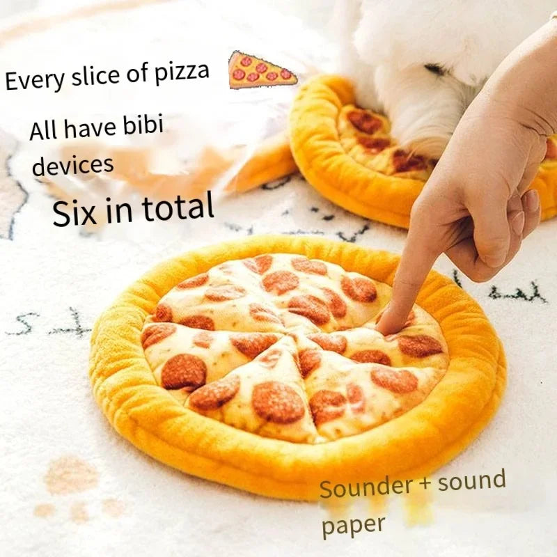 Plush Dog Toy Doughnut Pizza Shape Pet Squeaky Toys for Small Large Dogs Cleaning Teeth Puppy Chew Sound Toy Pet Supplies