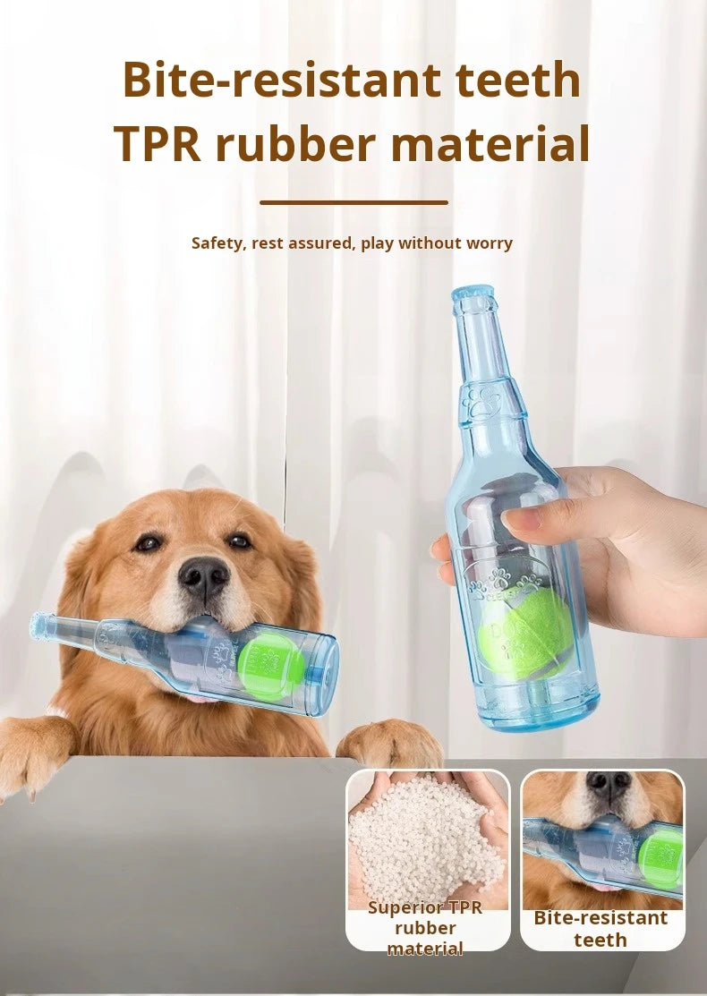 Dog Toy Bottle Sound Chew Ball Pet Toys Interactive Ball For Big Dog Small Dog Pet Training Tennis Bottle Pet Supplies