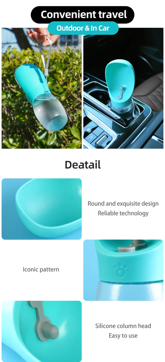 Portable Dog Water Bottle Small Large Dogs Cats Leakproof Drinking Bowl Outdoor Walking Cat Pet Water Dispenser Bulldog Supplies