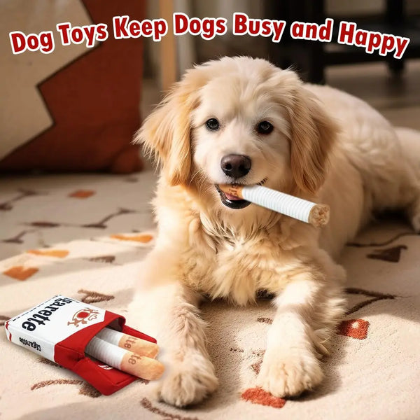 Cigarettes Dog Toy Imitation Cigar Giggles Sound Self-Entertaining Chew-Resistant Plush Grinding Teeth Small Dogs Medium Dogs