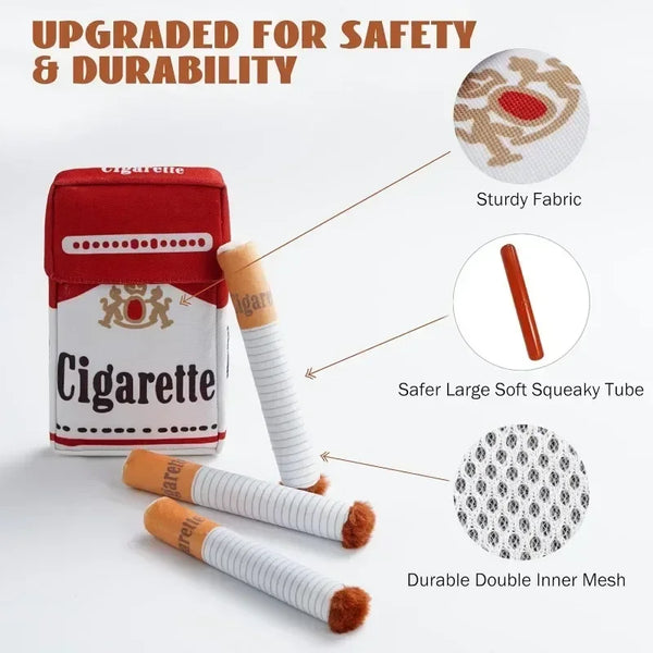 Funny Interactive Plush Dog Toys Creative Cigarette Design Giggling Chewing Toy for Dogs Perfect Pet Gift for Playtime