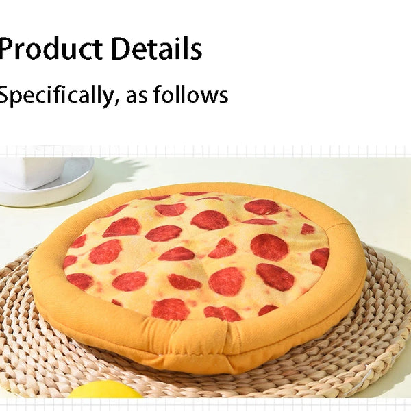 Doughnut Pizza Shaped Plush Dog Toy Squeaky Pet Chew Toy for Small to Large Dog Teeth Cleaning Puppy Sound Chew Toy Pet Supplies