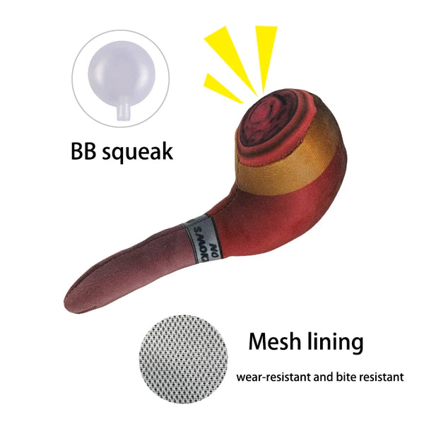 ZoeToy Squeaky Smoke Pipe Plush