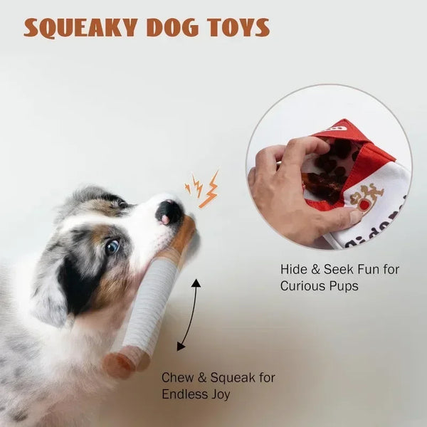 Funny Interactive Plush Dog Toys Creative Cigarette Design Giggling Chewing Toy for Dogs Perfect Pet Gift for Playtime