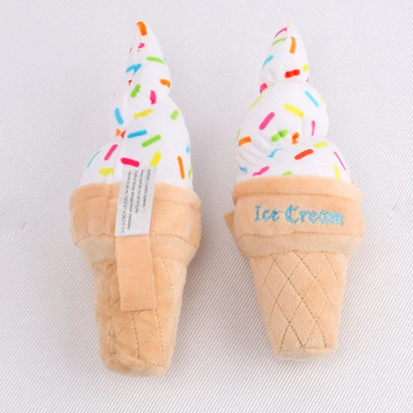 Pet Cute Plush Toy Simulation Pizza Hamburger Ice Cream Sound Toy Pet Dog Cat Supplies