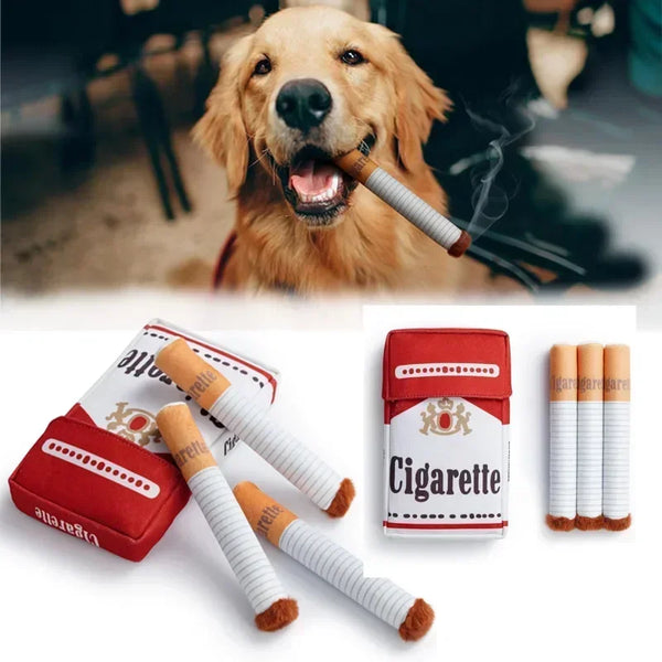 Funny Interactive Plush Dog Toys Creative Cigarette Design Giggling Chewing Toy for Dogs Perfect Pet Gift for Playtime