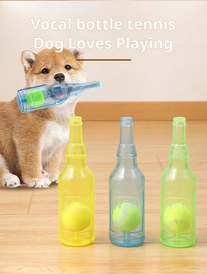 Dog Toy Bottle Sound Chew Ball Pet Toys Interactive Ball For Big Dog Small Dog Pet Training Tennis Bottle Pet Supplies